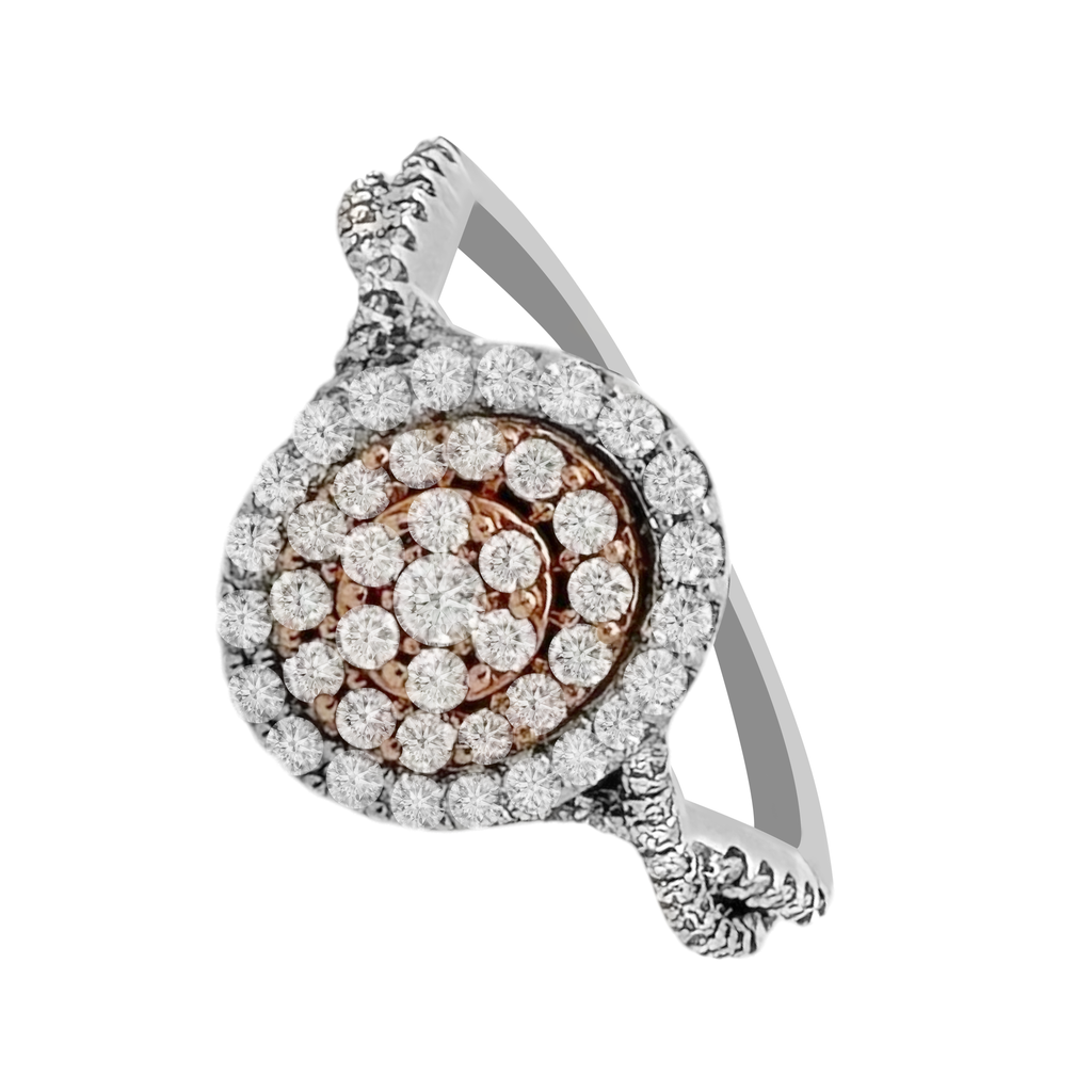 0.50Ctw 10K Two Tone Diamond Engagement Ring Size 7 1.8Dwt