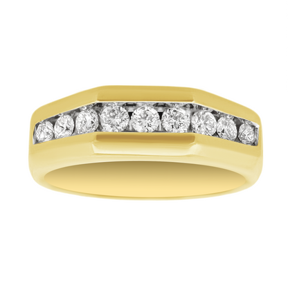 0.50Ctw 14K Yellow Gold Diamond Wedding Band Mens Size 10 4.5Dwt
