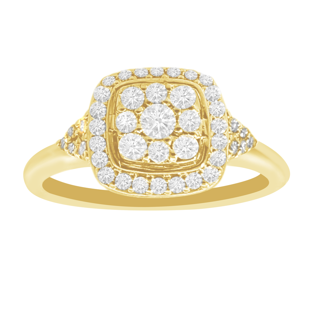 0.33Ctw 10K Yellow Gold Diamond Engagement Rings Size 7 1.7Dwt