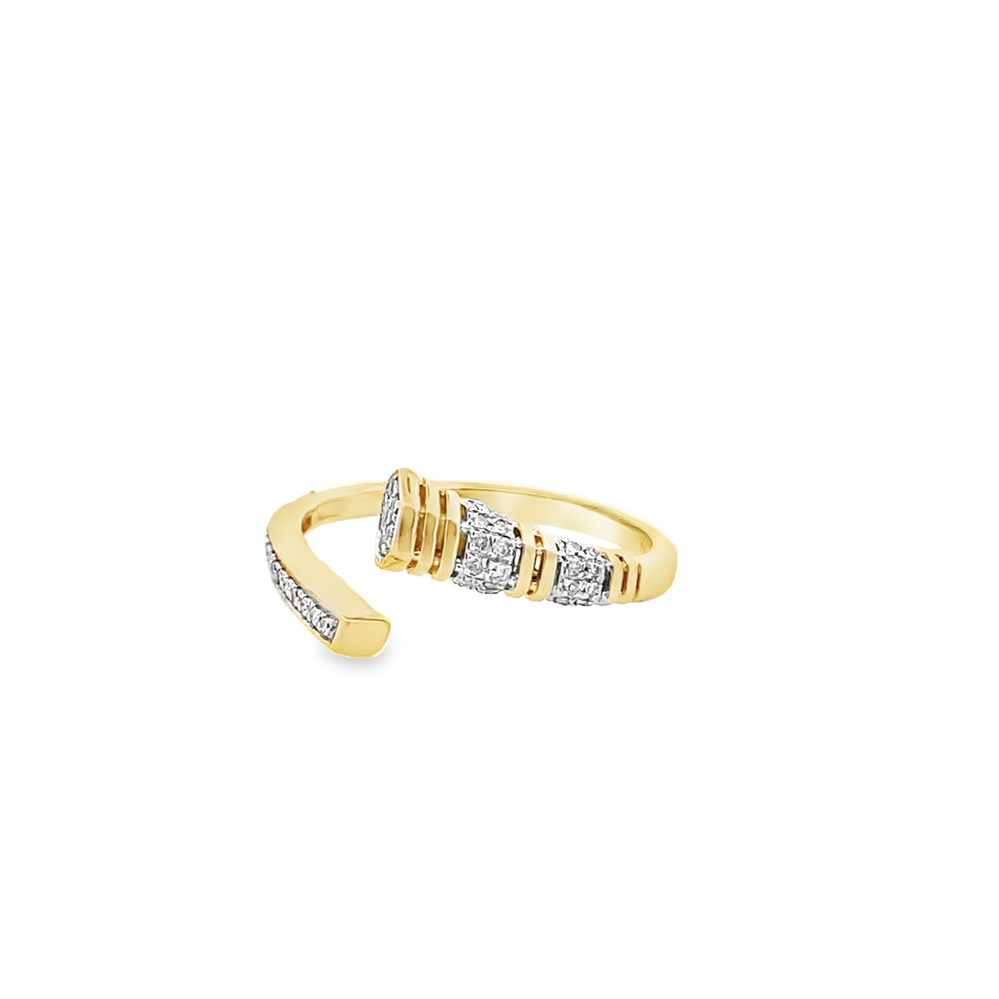 0.15Ctw 14K Yellow Gold Diamond Fashion Ring Size 7 1.6Dwt