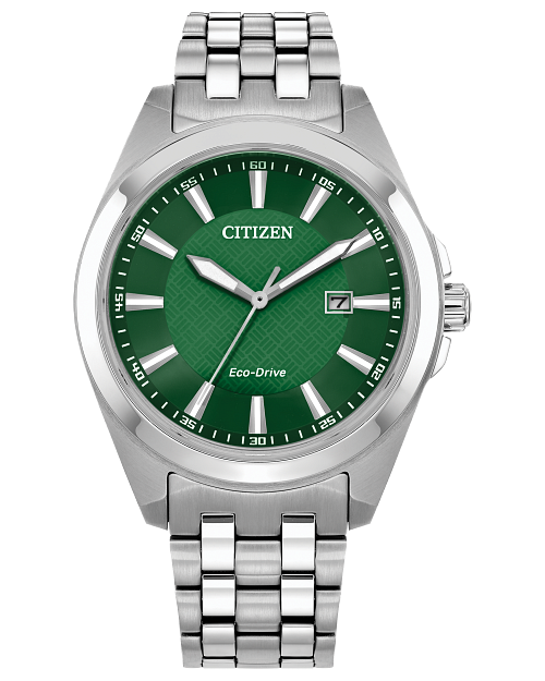 Citizen Peyton Mens Watch Eco Drive Watch (Bm7530-50X) Silver Dial  Green Dial