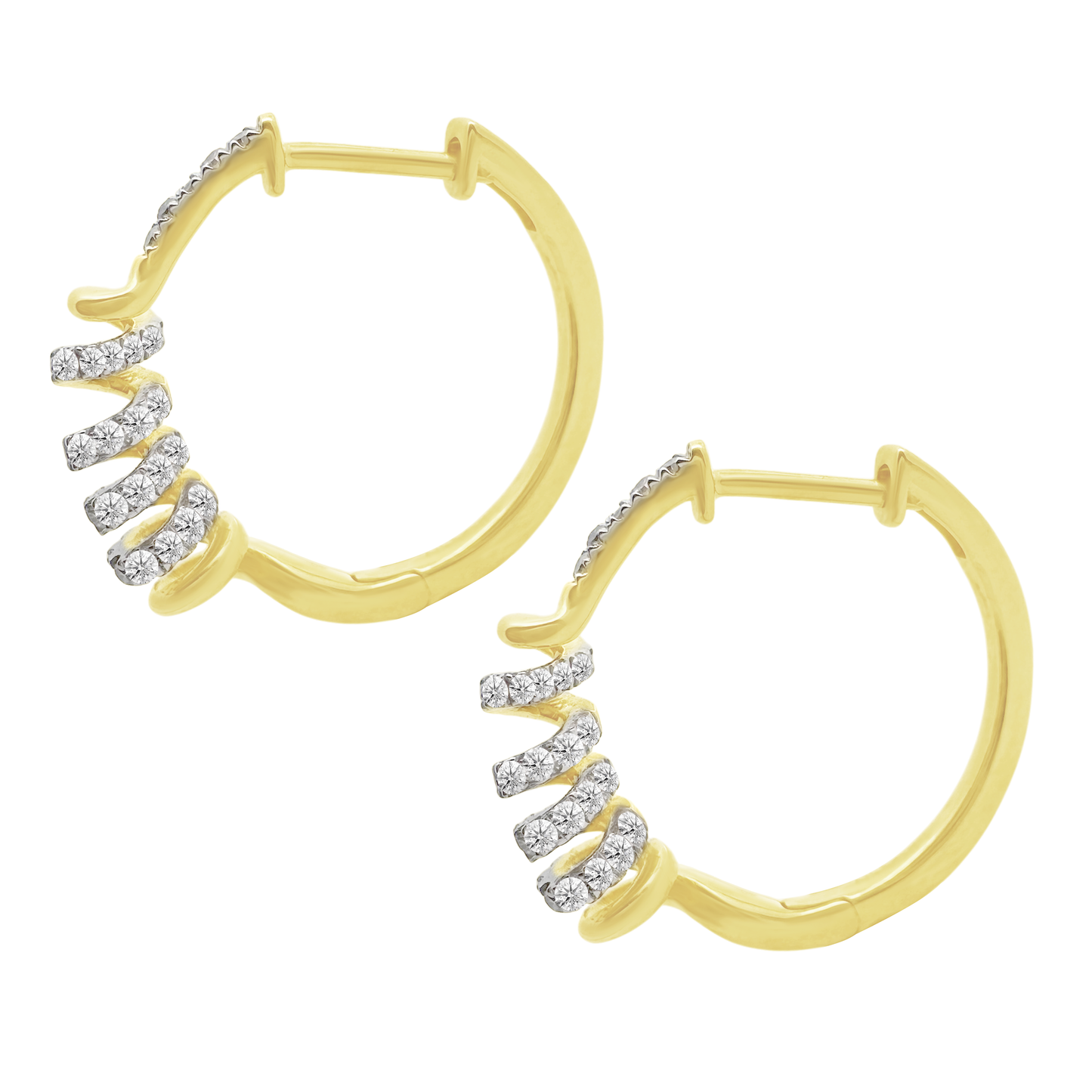 0.33Ctw 14K Yellow Gold Diamond Hoop Earrings