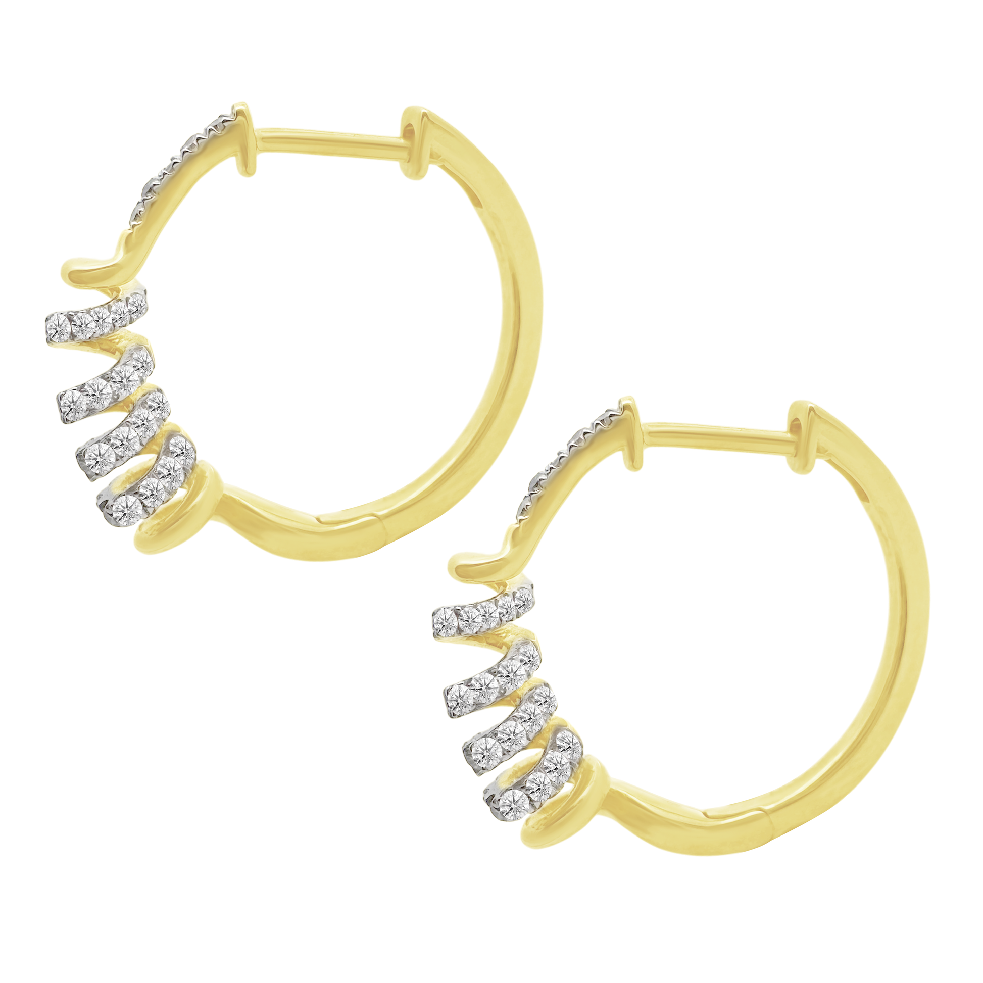 0.33Ctw 14K Yellow Gold Diamond Hoop Earrings