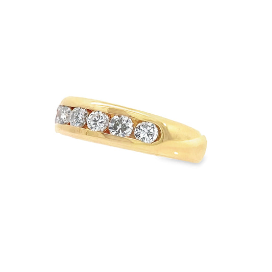 14K Yellow Gold Diamond Mens Wedding Band Size 8.5  4.1Dwt