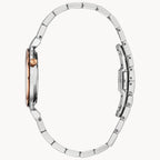 Bulova Ladies Regatta Watch (98L265) Two Tone (Rose) Black Dial