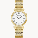 Bulova Ladies Regatta Watch (97L161) Gold Tone White Dial