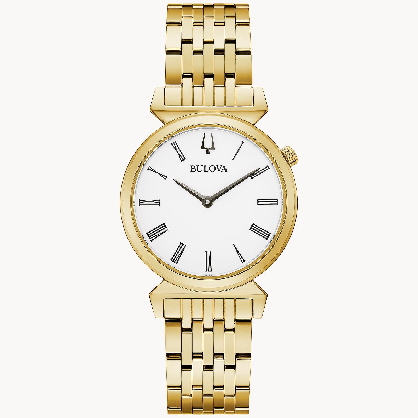 Bulova Ladies Regatta Watch (97L161) Gold Tone White Dial