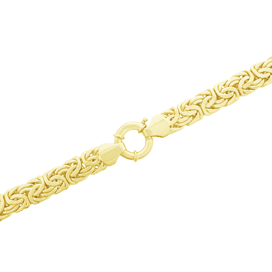 14K Yellow Gold Cz Byzantine Style  7In 10.8Dwt