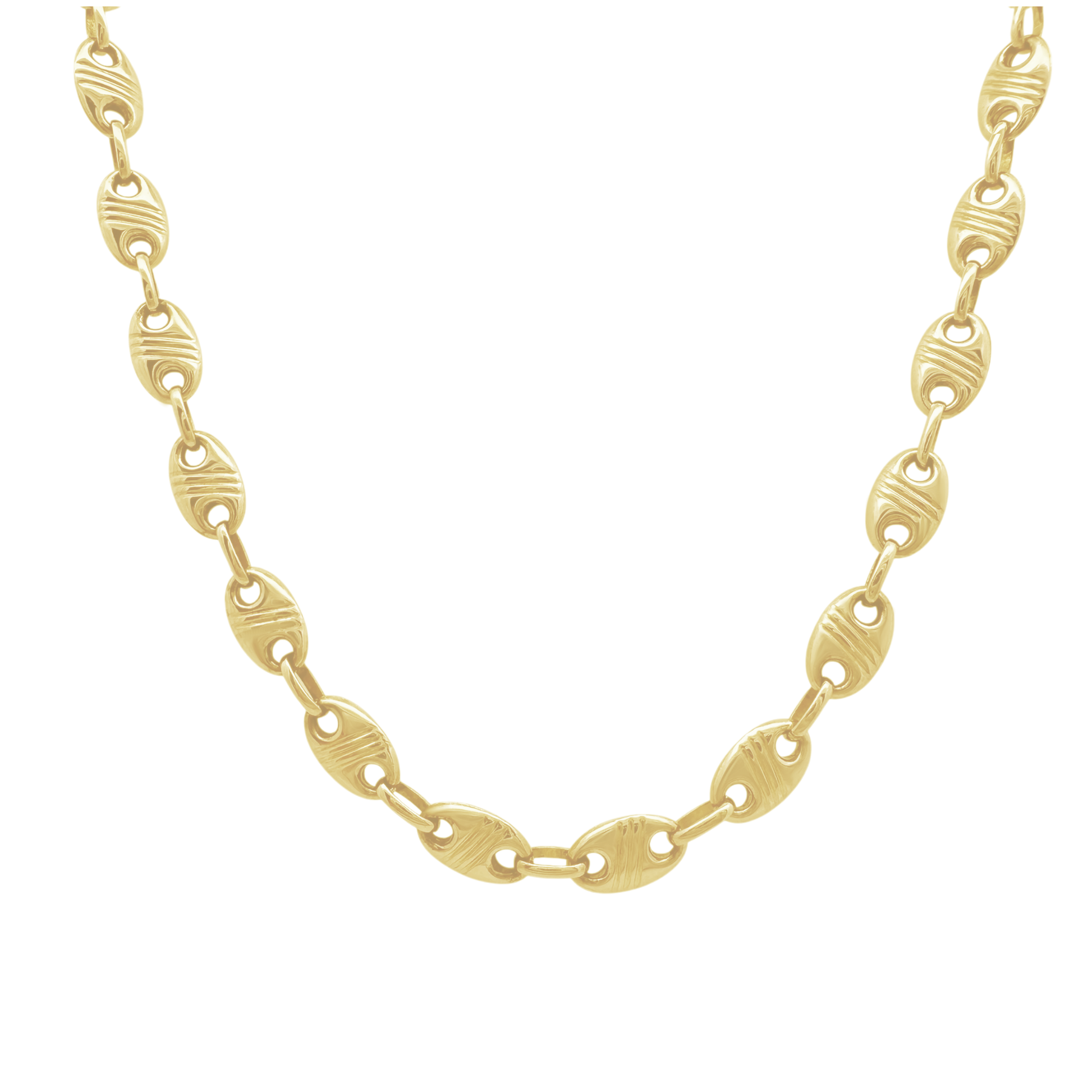 10K Yellow Gold Free Form Link Chain 6Mm 24In 10.6Dwt