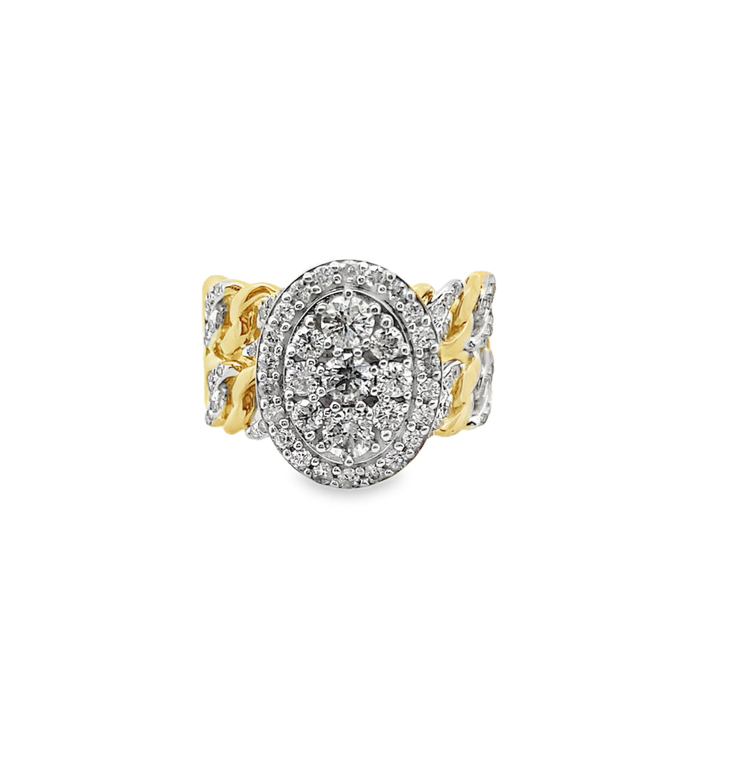 1.0Ct 10K Yellow Gold Diamond Fashion Ring Size 7 3.6Dwt