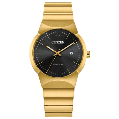 Citizen Axiom Eco Drive Ladies Watch (Ew2672-58E) Gold Tone Black Dial