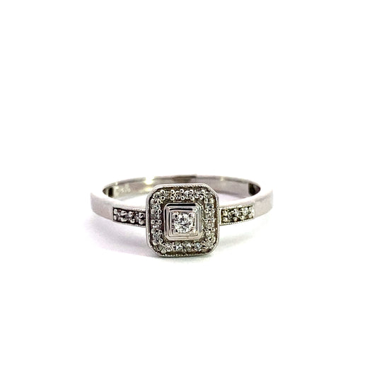 10K White Gold Lds Diamond Engagement Ring Size 7 1.1Dwt