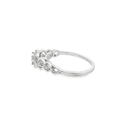 0.20Ctw 10K White Gold Diamond Lds Engagement Ring Size 7 1.4Dwt