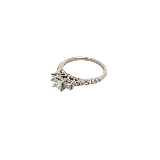 14K White Gold Lds Diamond Engagement Ring Size 7 2.2Dwt