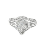0.50Ct 10K White Gold Diamond Engagement Ring Size 7 2.1Dwt