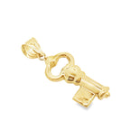 14K Yellow Gold Two Tone Skeleton Key Charm  1.3Dwt