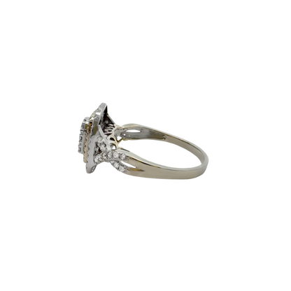 10K Two Tone Gold Diamond Engagement Ring Size 11.5 2.9Dwt