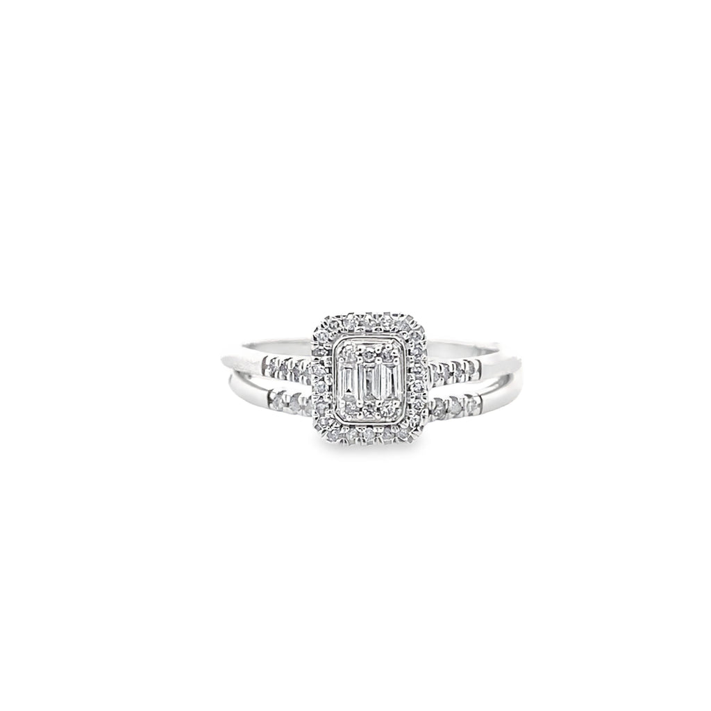 0.25Ct 10K White Gold Diamond Wedding Set Size 7 2.1Dwt