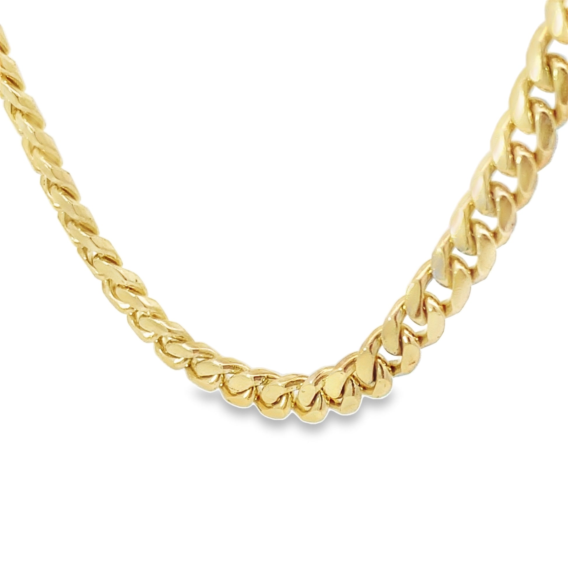 10K Yellow Gold Triple Clasp Cuban Link Chain 4.5Mm 22In 24.5Dwt/38.1G