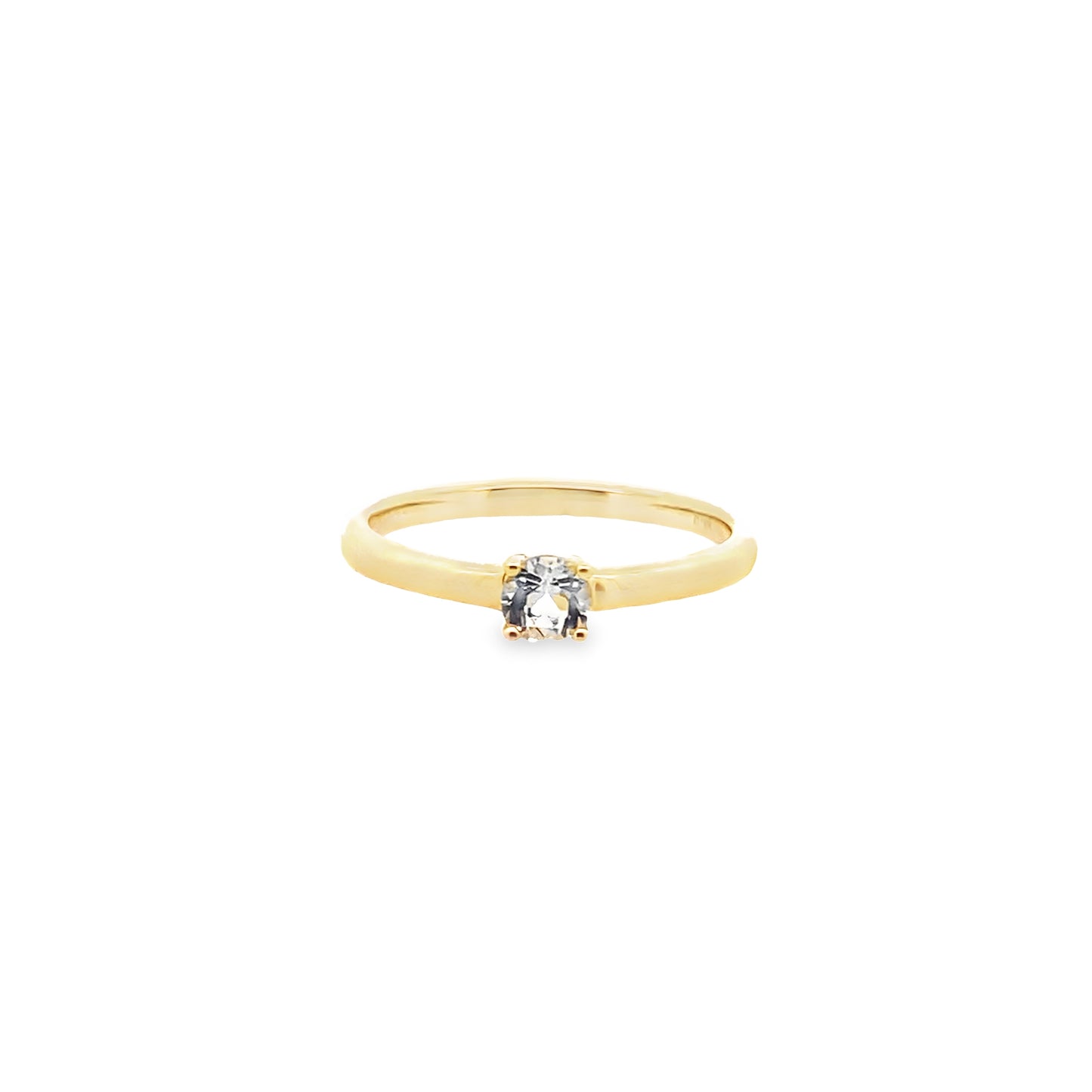 0.25Geamrd 14K Yellow Gold Green Amethyst Ring Size 7 1.4Dwt