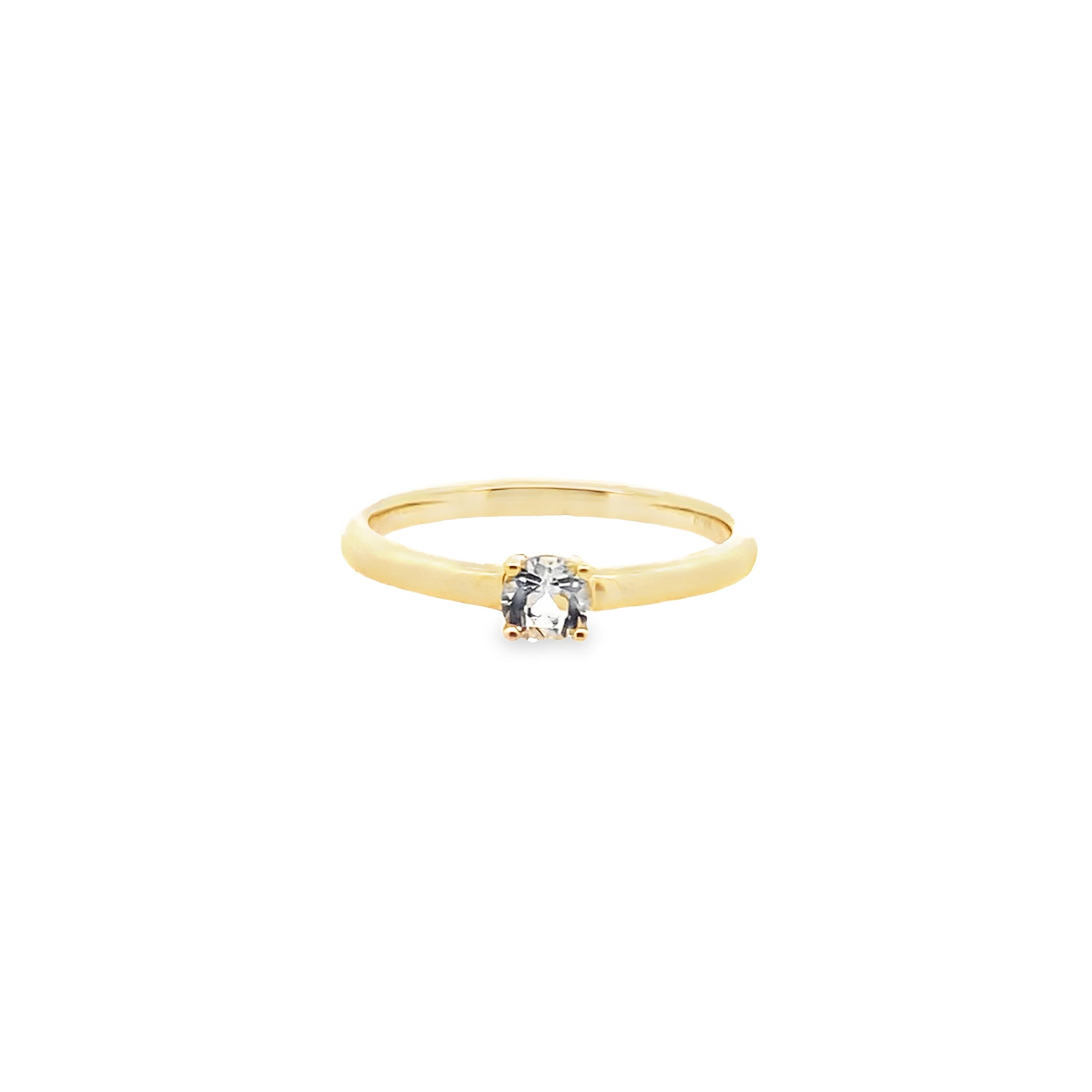 0.25Geamrd 14K Yellow Gold Green Amethyst Ring Size 7 1.4Dwt