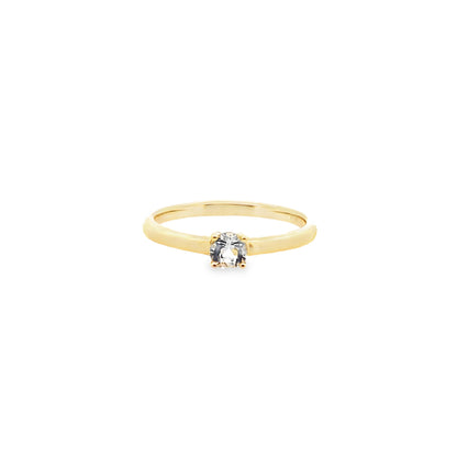 0.25Geamrd 14K Yellow Gold Green Amethyst Ring Size 7 1.4Dwt