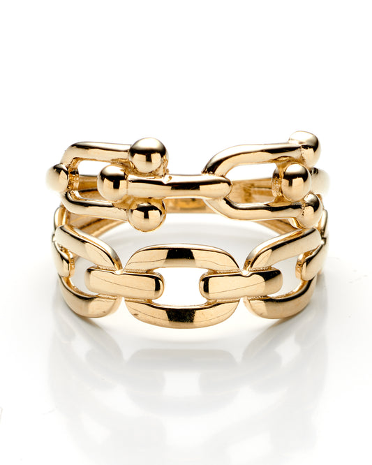 14K Yellow Gold Ladies Fashion Ring Size 7 1.7Dwt