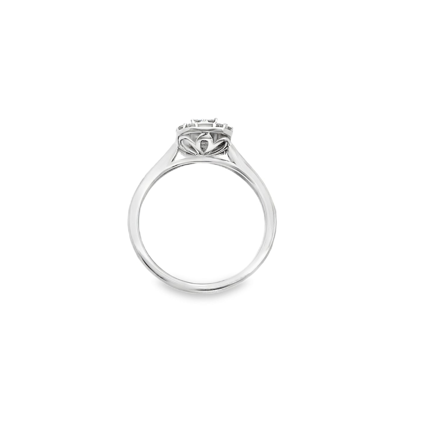0.35Ct 10K White Gold Diamond Engagement Ring Size 7 1.5Dwt