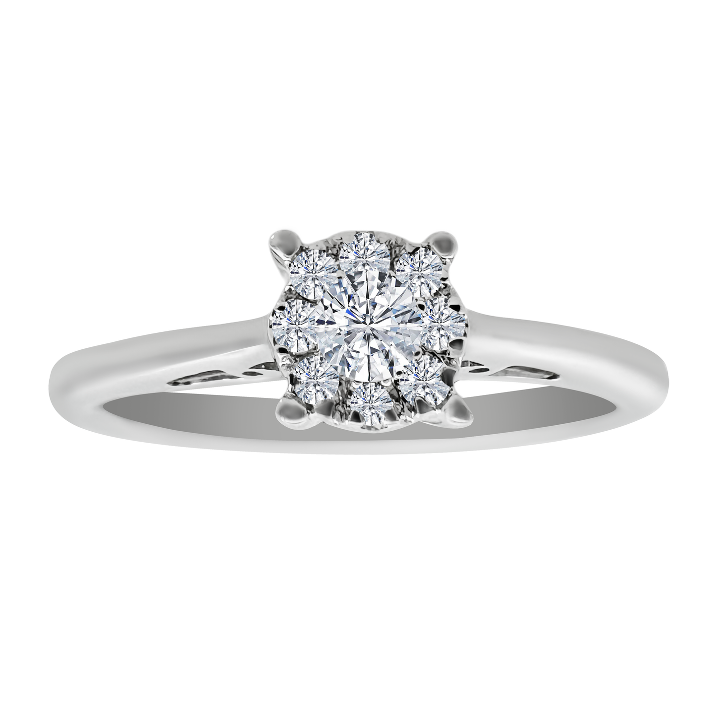 0.13Ct 10K White Gold Diamond Engagement Rings Size 7 1.5Dwt