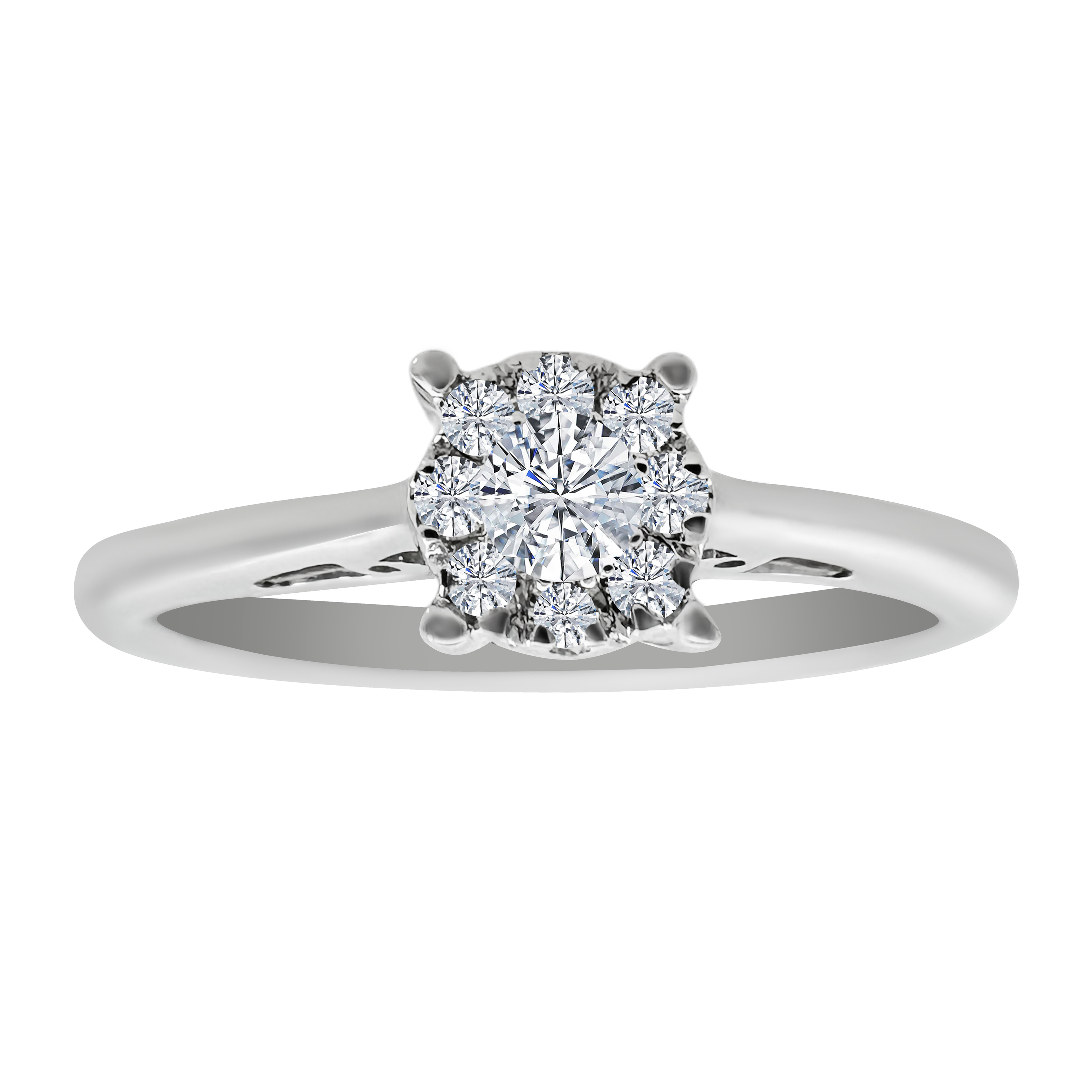 0.13Ct 10K White Gold Diamond Engagement Rings Size 7 1.5Dwt