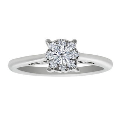 0.13Ct 10K White Gold Diamond Engagement Rings Size 7 1.5Dwt