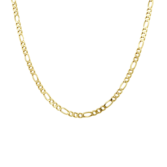 14K Yellow Gold Figaro Link Chain 3Mm 21In 4.8Dwt