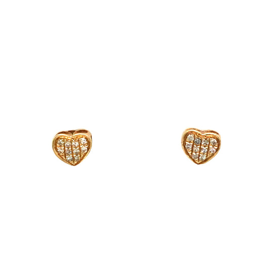 0.05Ctw 14K Yellow Gold  Diamond Heart Stud Earring 0.7