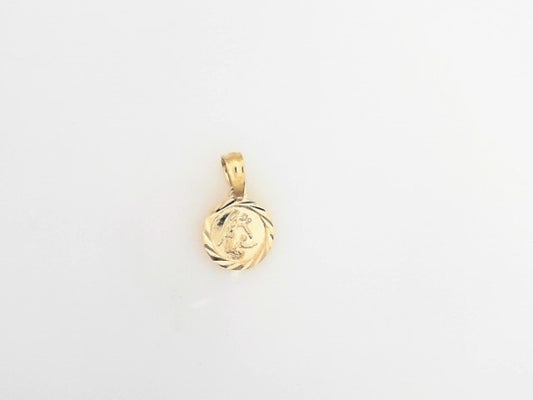 14K Yellow Gold Small Guardian Angel Charm 0.4Dwt