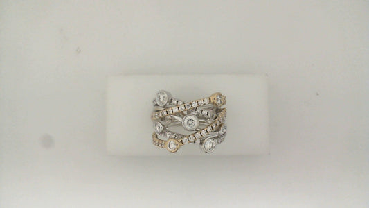 0.43Ct 14K Two Tone Gold Diamond Fashion Ring Size 7  5.0Dwt