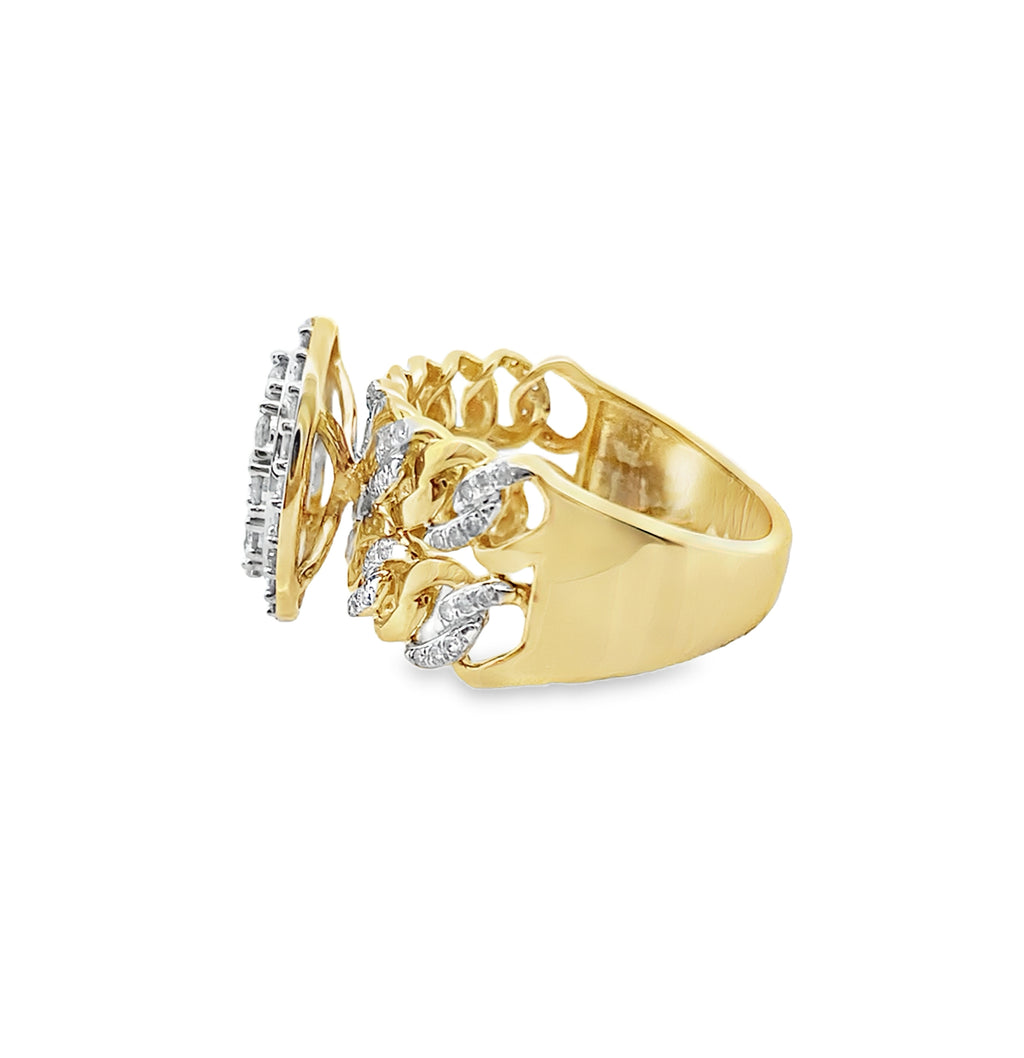 1.0Ct 10K Yellow Gold Diamond Fashion Ring Size 7 3.6Dwt