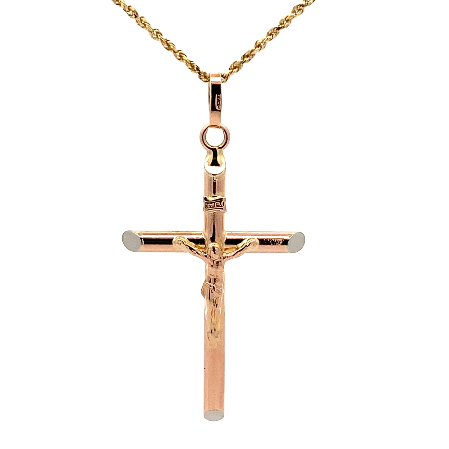 14K Yellow Gold Crucifix Pendant 2.2Dwt
