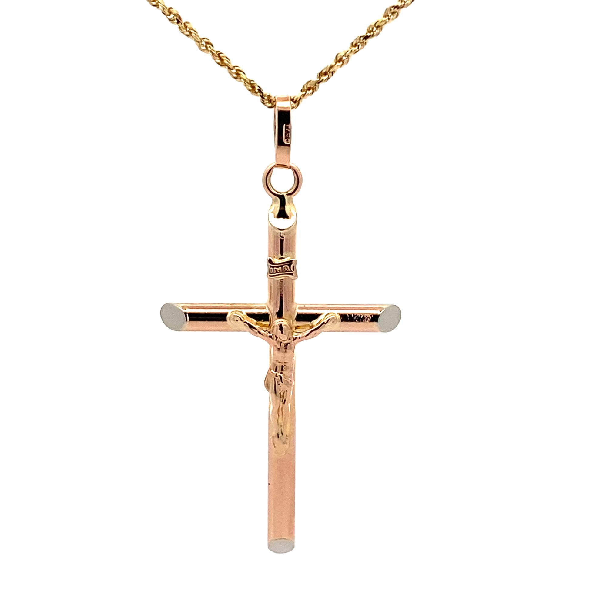 14K Yellow Gold Crucifix Pendant 2.2Dwt