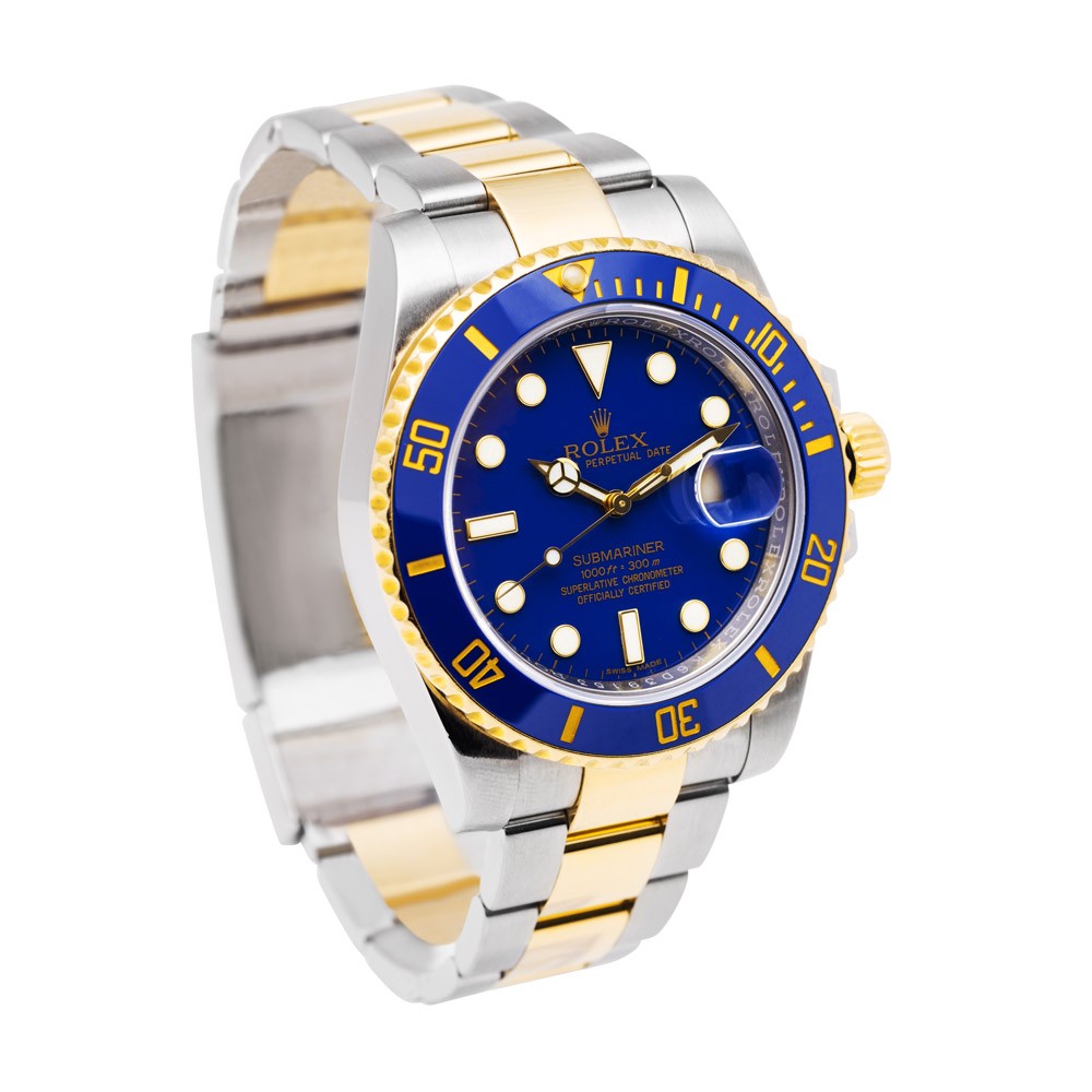 Pre-Owned 2011 Rolex Submariner Model: 116613Lb Two Tone Full Set 40Mm  Blue Dial