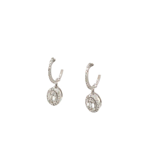(Uj2)0.52Ctw 14K White Gold Diamond Earrings 1.2Dwt