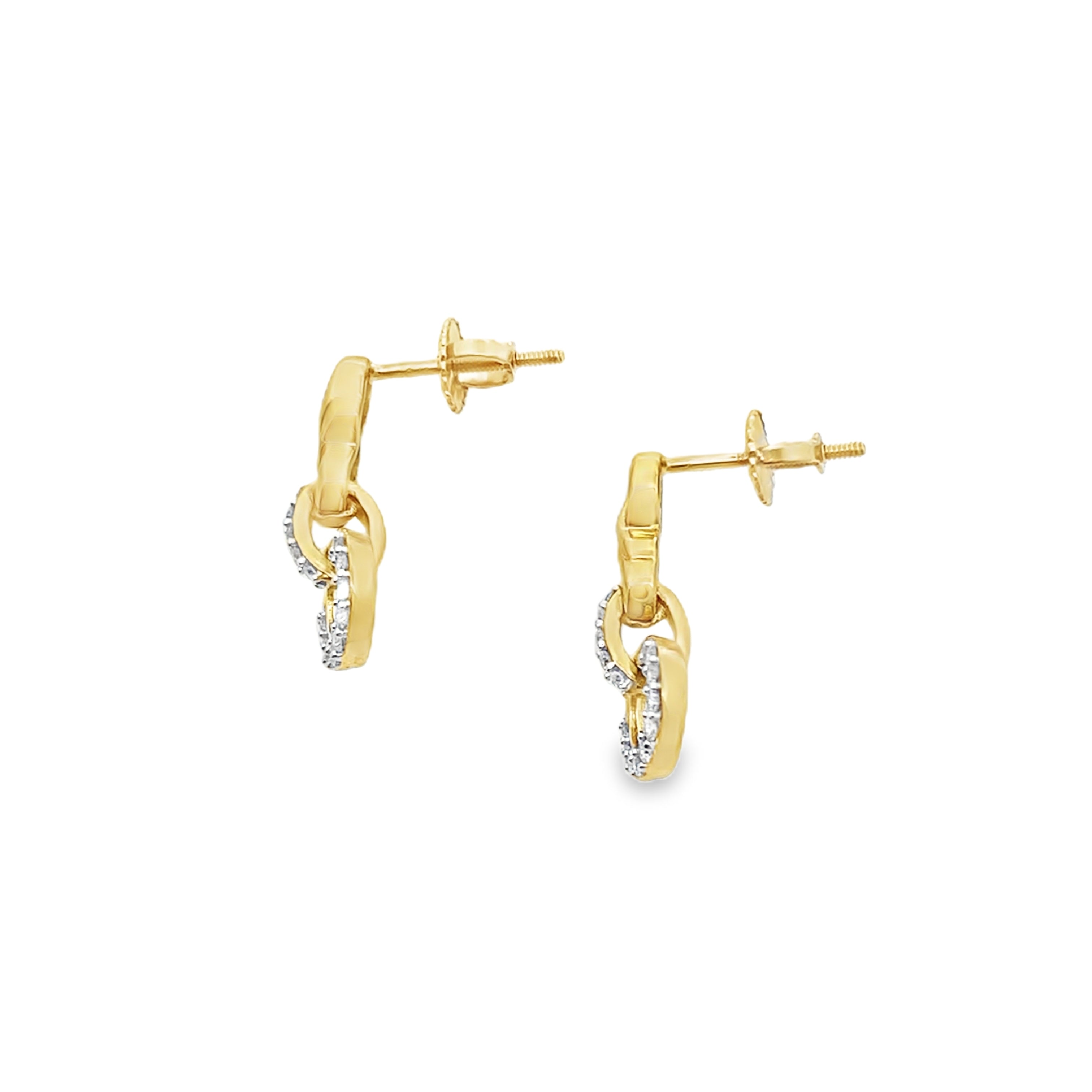 0.16Ct 10K Yellow Gold Diamond Gold Drop Earrings