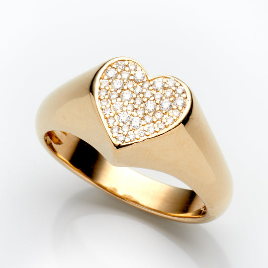 14K Yellow Gold Ladies Diamond Heart Ring Size 6.75 3.6Dwt