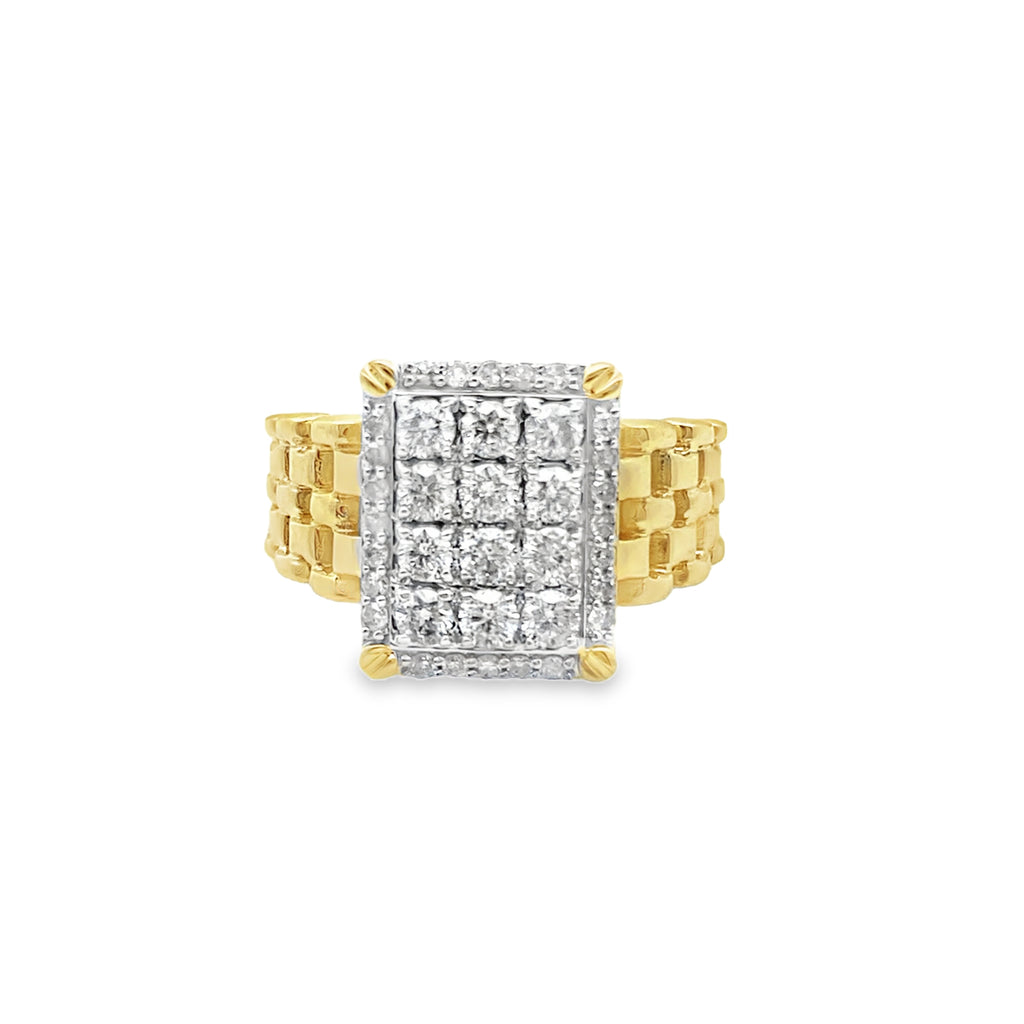 1.0Ct 10K Yellow Gold Diamond Fashion Ring Size 7 3.0Dwt