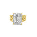 1.0Ct 10K Yellow Gold Diamond Fashion Ring Size 7 3.0Dwt