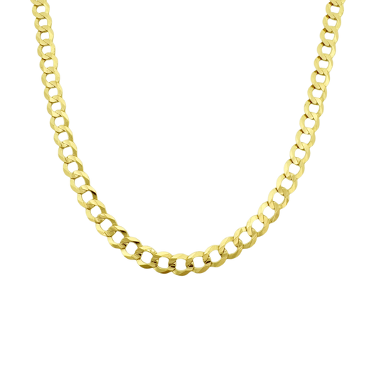 14K Yellow Gold Italian Curb Link Chain 5Mm 22In 8.3Dwt
