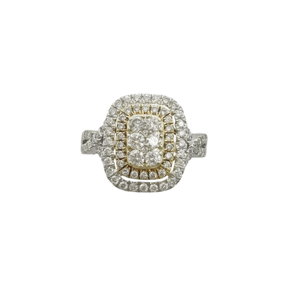 10K Two Tone Gold Diamond Engagement Ring Size 11.5 2.9Dwt