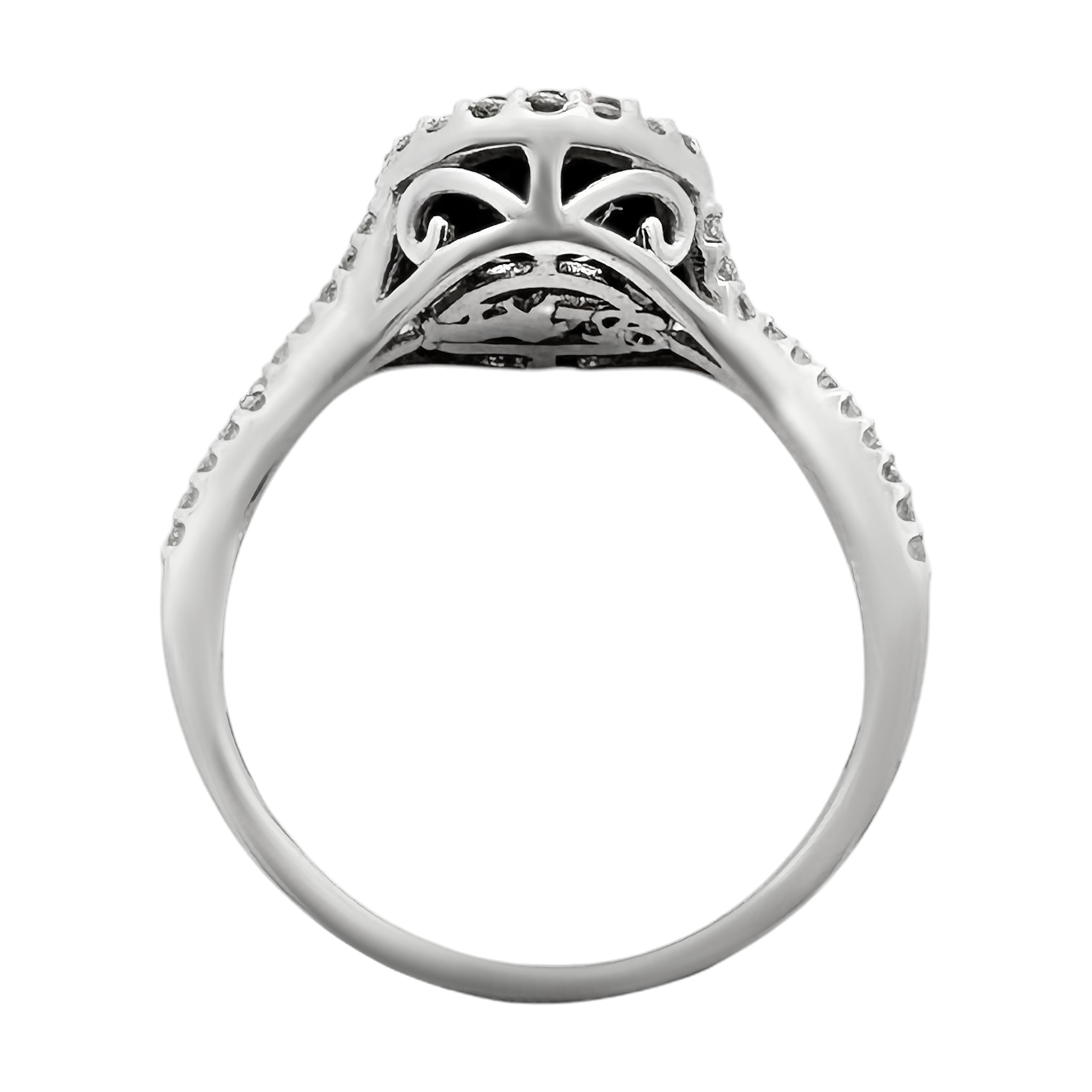 0.50Ctw 10K Two Tone Diamond Engagement Ring Size 7 1.8Dwt