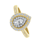 0.40Ctw 10K Yellow Gold Pear Cut Diamond Engagement Ring Size 7 1.9Dwt