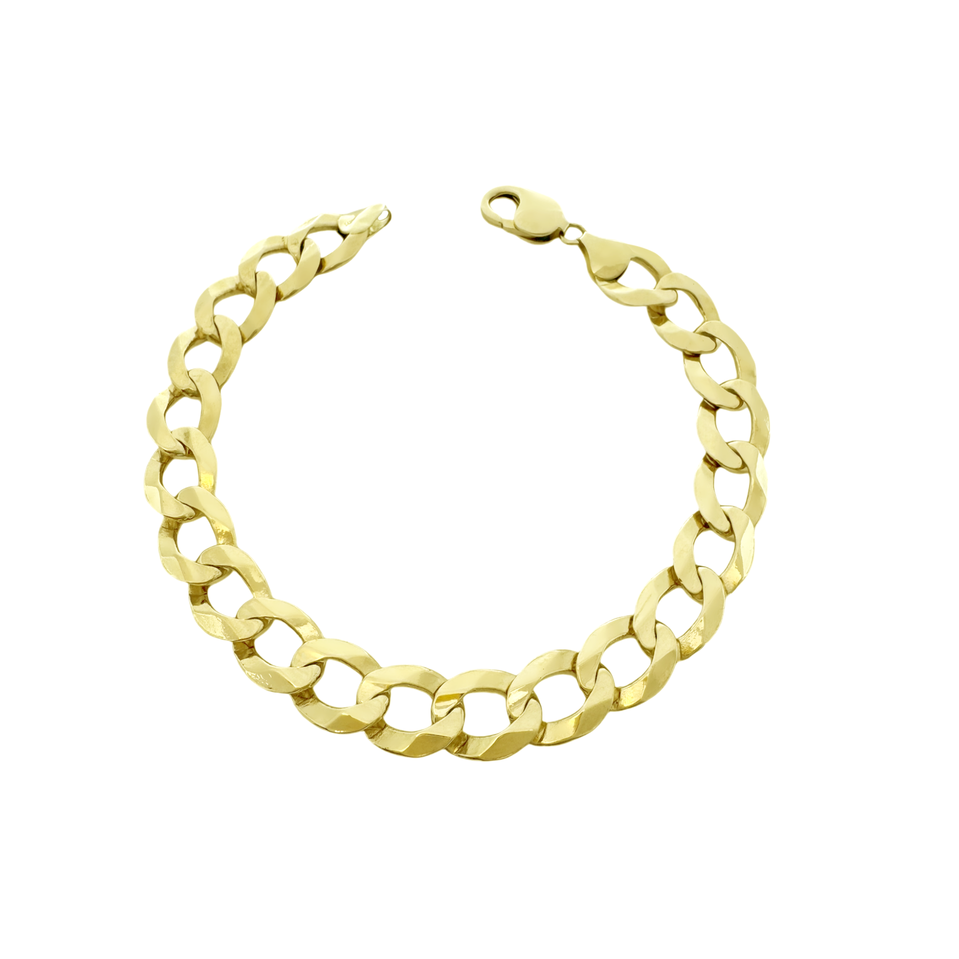 14K Yellow Gold Italian Curb Link Bracelet 10.5Mm 9In 19.0Dwt
