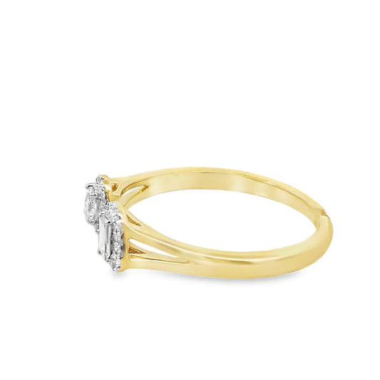 0.31Ctw 14K Yellow Gold Diamond Fashion Ring Size 7 1.4Dwt